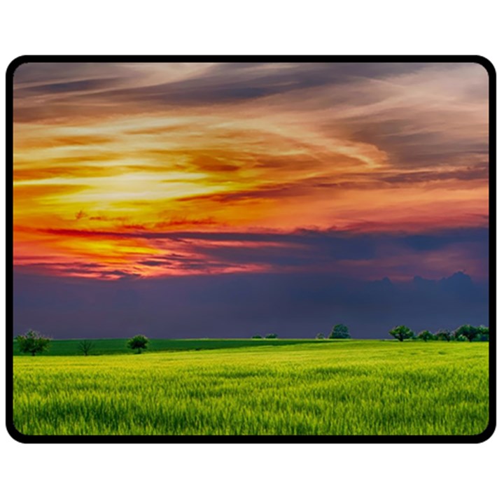 Countryside Landscape Nature Rural Fleece Blanket (Medium) 