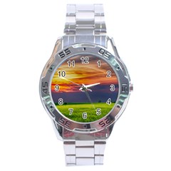 Countryside Landscape Nature Rural Stainless Steel Analogue Watch by Celenk