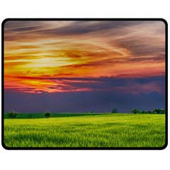 Countryside Landscape Nature Rural Double Sided Fleece Blanket (medium)  by Celenk