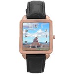 Canyon Design Rose Gold Leather Watch  Front