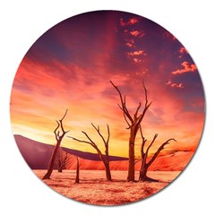 Desert Arid Dry Drought Landscape Magnet 5  (round) by Celenk