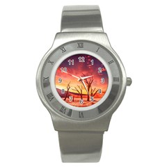 Desert Arid Dry Drought Landscape Stainless Steel Watch