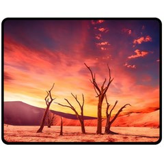 Desert Arid Dry Drought Landscape Fleece Blanket (Medium) 