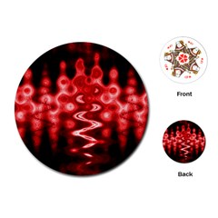 Red And Black Wave Pattern Playing Cards (round) 