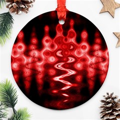 Red And Black Wave Pattern Round Ornament (two Sides)