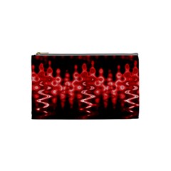 Red And Black Wave Pattern Cosmetic Bag (small)  by Celenk