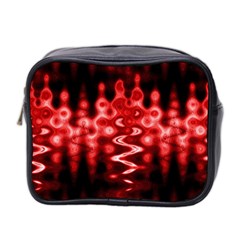 Red And Black Wave Pattern Mini Toiletries Bag 2-side by Celenk