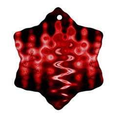 Red And Black Wave Pattern Ornament (snowflake) by Celenk