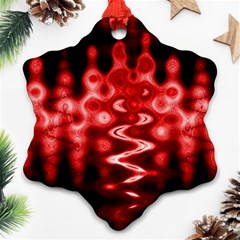 Red And Black Wave Pattern Snowflake Ornament (two Sides) by Celenk