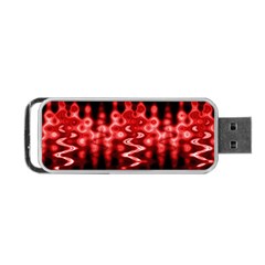 Red And Black Wave Pattern Portable Usb Flash (one Side) by Celenk