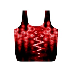 Red And Black Wave Pattern Full Print Recycle Bags (s)  by Celenk