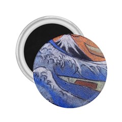 Harvard Mayfair Hokusai Chalk Wave Fuji 2 25  Magnets by Celenk