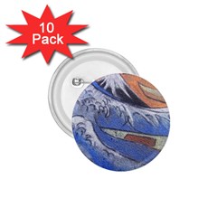 Harvard Mayfair Hokusai Chalk Wave Fuji 1 75  Buttons (10 Pack) by Celenk