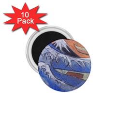 Harvard Mayfair Hokusai Chalk Wave Fuji 1 75  Magnets (10 Pack)  by Celenk