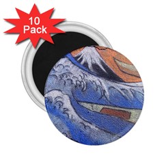 Harvard Mayfair Hokusai Chalk Wave Fuji 2 25  Magnets (10 Pack)  by Celenk