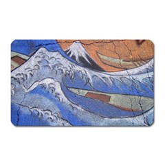 Harvard Mayfair Hokusai Chalk Wave Fuji Magnet (rectangular) by Celenk