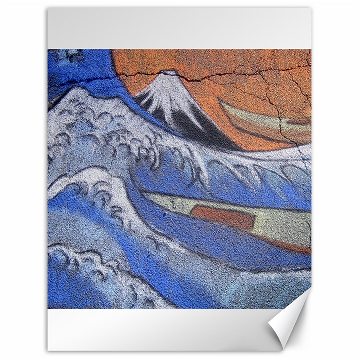 Harvard Mayfair Hokusai Chalk Wave Fuji Canvas 12  x 16  