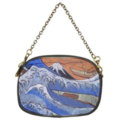 Harvard Mayfair Hokusai Chalk Wave Fuji Chain Purses (two Sides)  by Celenk