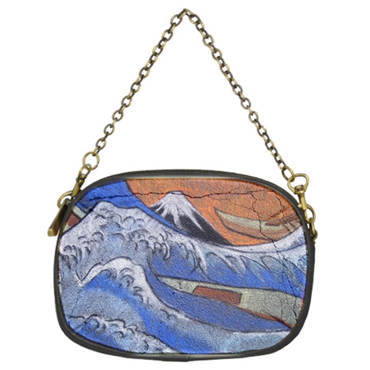 Harvard Mayfair Hokusai Chalk Wave Fuji Chain Purses (Two Sides) 