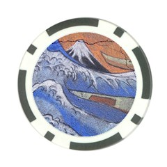 Harvard Mayfair Hokusai Chalk Wave Fuji Poker Chip Card Guard (10 Pack) by Celenk