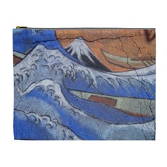 Harvard Mayfair Hokusai Chalk Wave Fuji Cosmetic Bag (xl) by Celenk