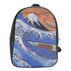 Harvard Mayfair Hokusai Chalk Wave Fuji School Bag (large) by Celenk