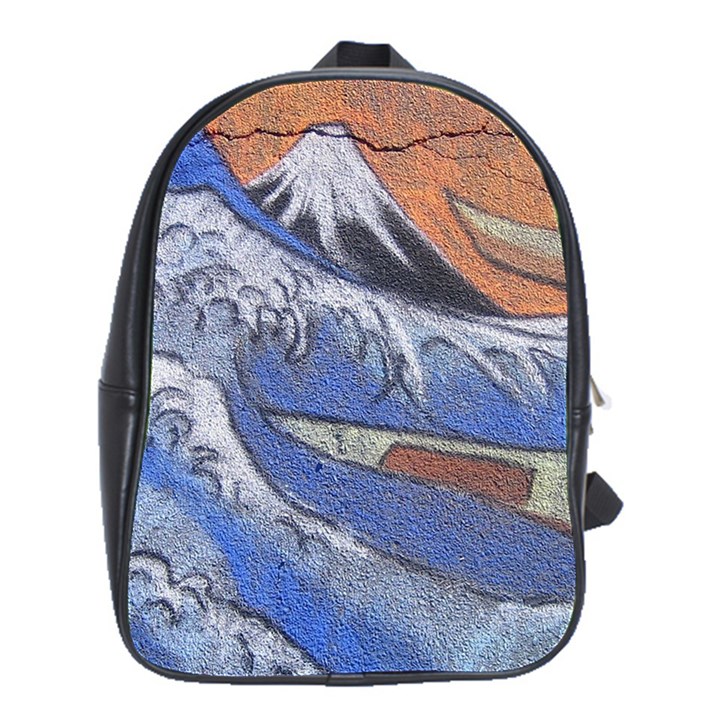 Harvard Mayfair Hokusai Chalk Wave Fuji School Bag (Large)