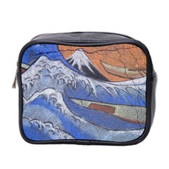 Harvard Mayfair Hokusai Chalk Wave Fuji Mini Toiletries Bag 2-side by Celenk