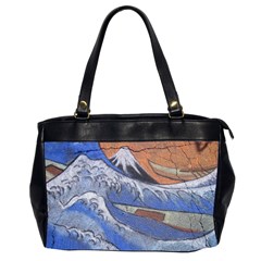 Harvard Mayfair Hokusai Chalk Wave Fuji Office Handbags (2 Sides)  by Celenk