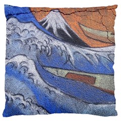 Harvard Mayfair Hokusai Chalk Wave Fuji Large Cushion Case (two Sides) by Celenk