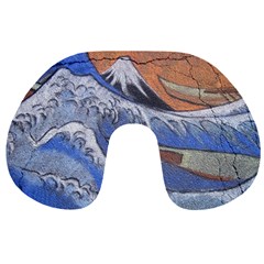 Harvard Mayfair Hokusai Chalk Wave Fuji Travel Neck Pillows by Celenk