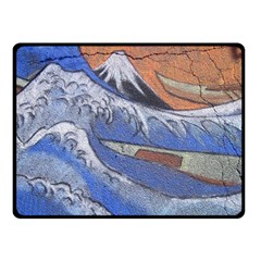 Harvard Mayfair Hokusai Chalk Wave Fuji Double Sided Fleece Blanket (small)  by Celenk