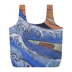 Harvard Mayfair Hokusai Chalk Wave Fuji Full Print Recycle Bags (l)  by Celenk