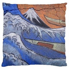 Harvard Mayfair Hokusai Chalk Wave Fuji Standard Flano Cushion Case (one Side) by Celenk