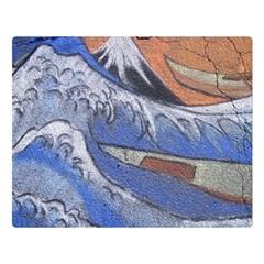 Harvard Mayfair Hokusai Chalk Wave Fuji Double Sided Flano Blanket (large)  by Celenk