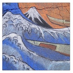 Harvard Mayfair Hokusai Chalk Wave Fuji Large Satin Scarf (square) by Celenk