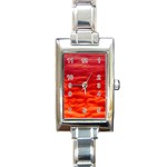 Red Cloud Rectangle Italian Charm Watch Front