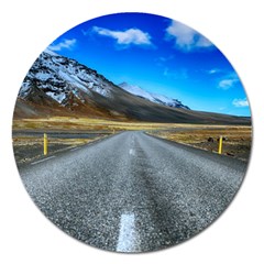 Road Mountain Landscape Travel Magnet 5  (round) by Celenk