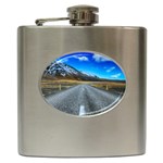 Road Mountain Landscape Travel Hip Flask (6 oz) Front