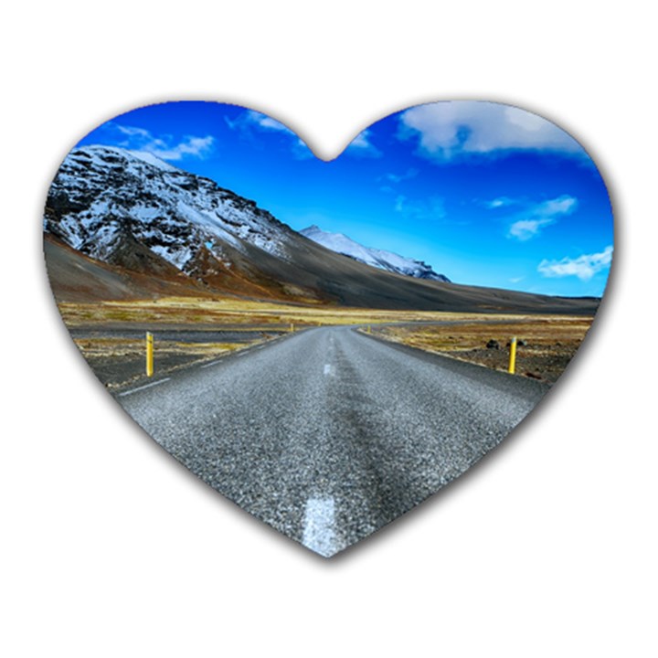 Road Mountain Landscape Travel Heart Mousepads