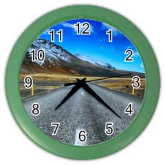 Road Mountain Landscape Travel Color Wall Clocks by Celenk