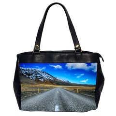 Road Mountain Landscape Travel Office Handbags (2 Sides)  by Celenk