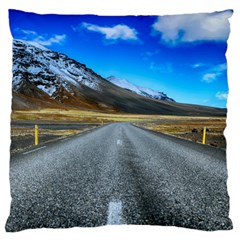 Road Mountain Landscape Travel Large Flano Cushion Case (two Sides) by Celenk