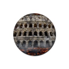 Colosseum Italy Landmark Coliseum Rubber Round Coaster (4 pack) 