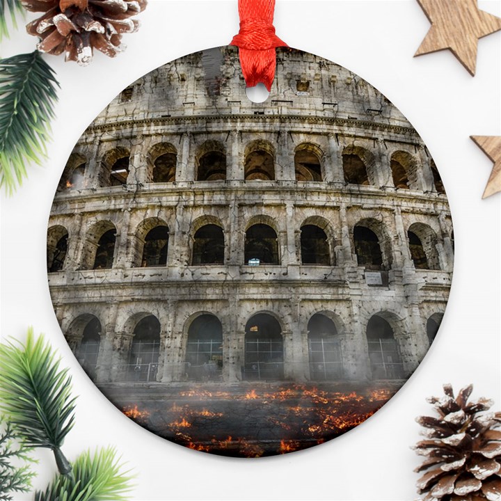 Colosseum Italy Landmark Coliseum Round Ornament (Two Sides)