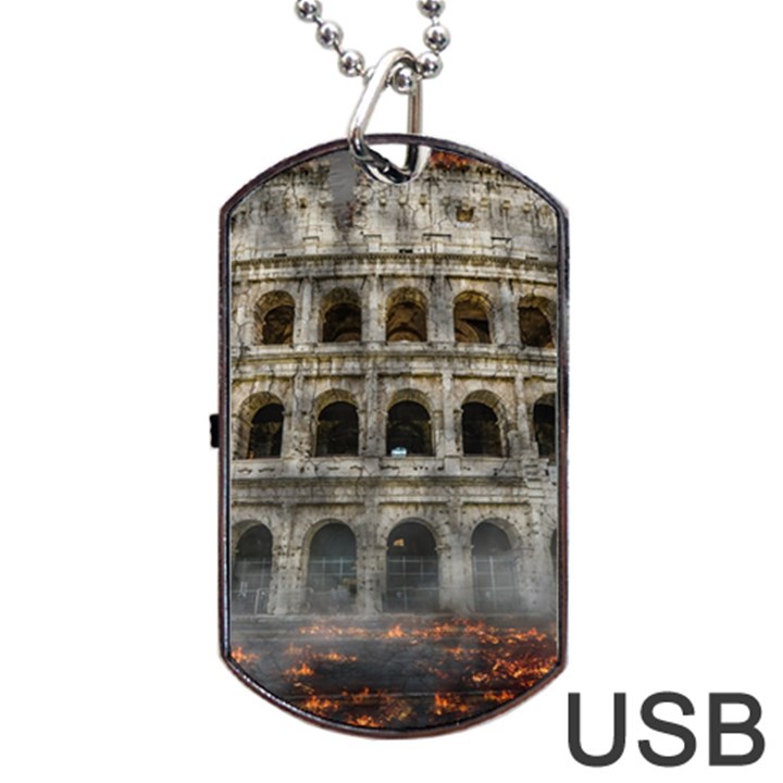 Colosseum Italy Landmark Coliseum Dog Tag USB Flash (Two Sides)