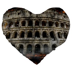 Colosseum Italy Landmark Coliseum Large 19  Premium Heart Shape Cushions