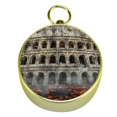 Colosseum Italy Landmark Coliseum Gold Compasses