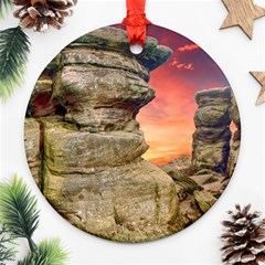 Rocks Landscape Sky Sunset Nature Ornament (round) by Celenk