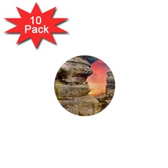 Rocks Landscape Sky Sunset Nature 1  Mini Magnet (10 Pack)  by Celenk